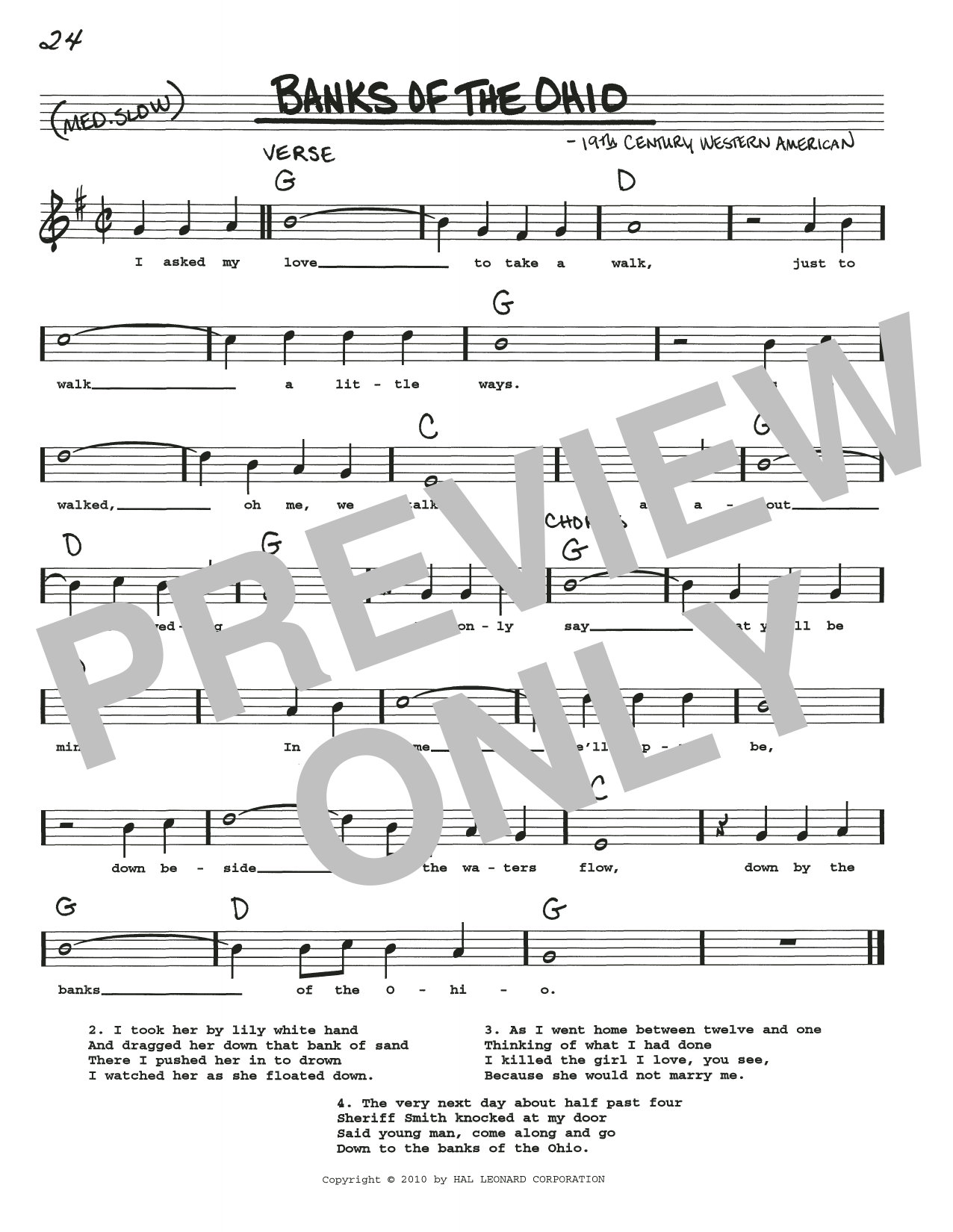 Download 19th Century Western American Banks Of The Ohio Sheet Music