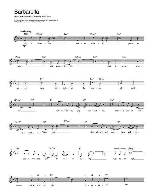 Fox And Crewe Barbarella sheet music notes printable PDF score
