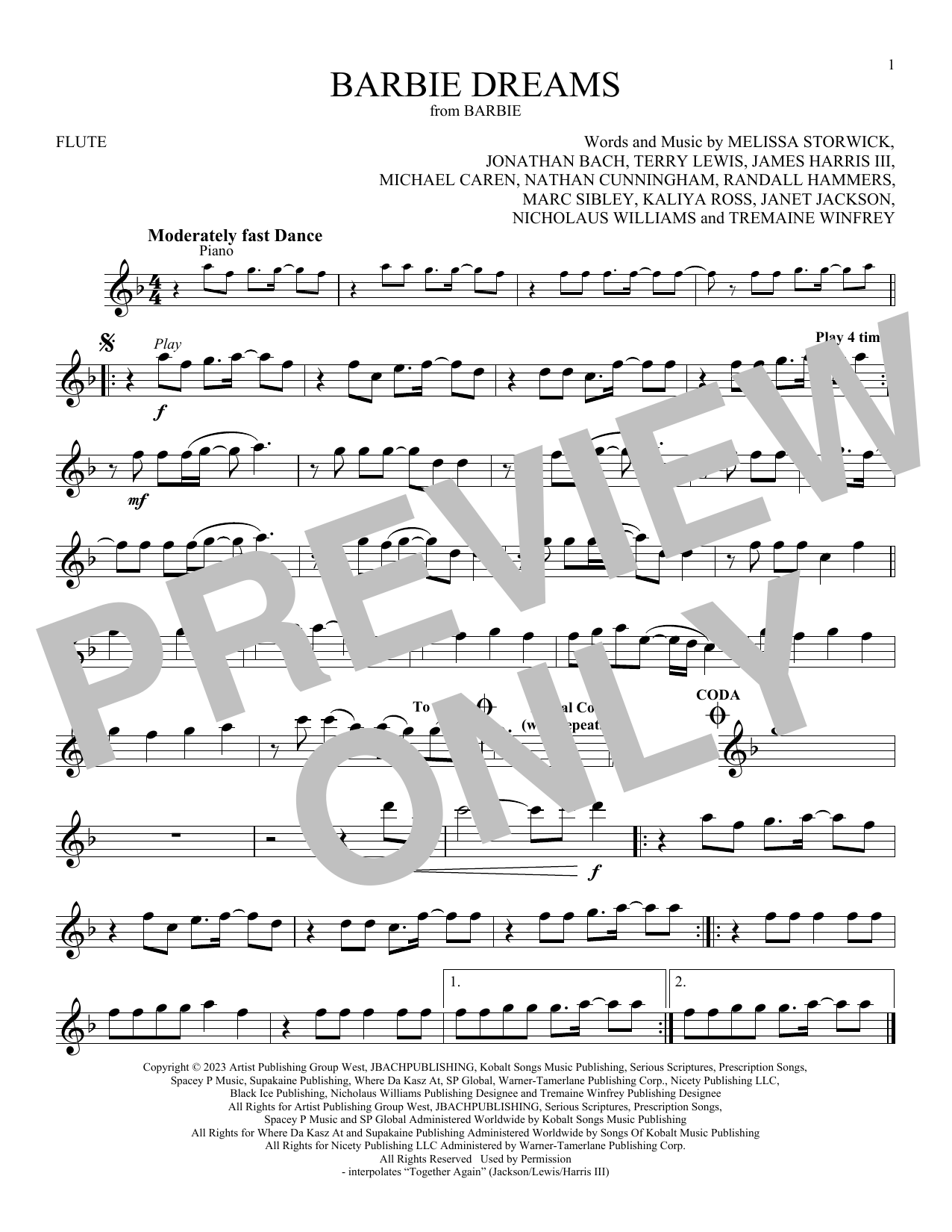 FIFTY FIFTY Barbie Dreams (from Barbie) (feat. Kaliii) sheet music notes printable PDF score