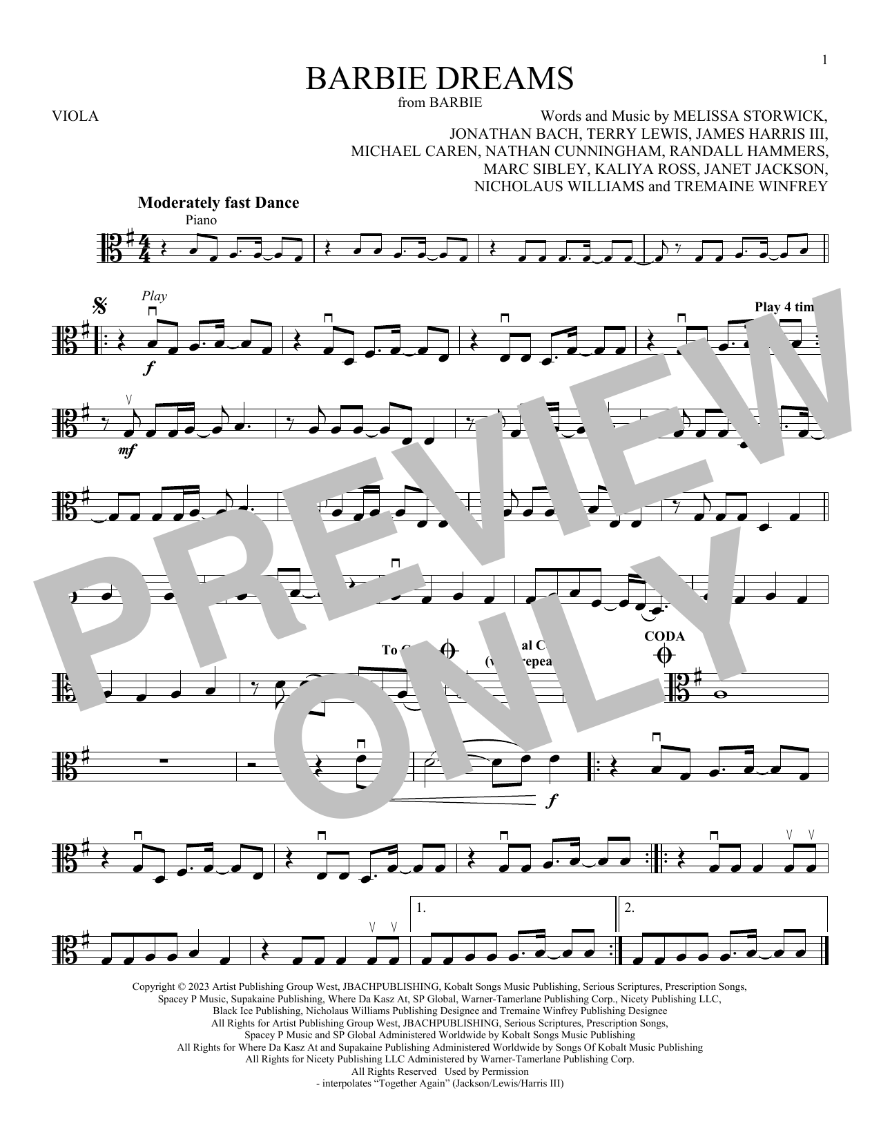 FIFTY FIFTY Barbie Dreams (from Barbie) (feat. Kaliii) sheet music notes printable PDF score