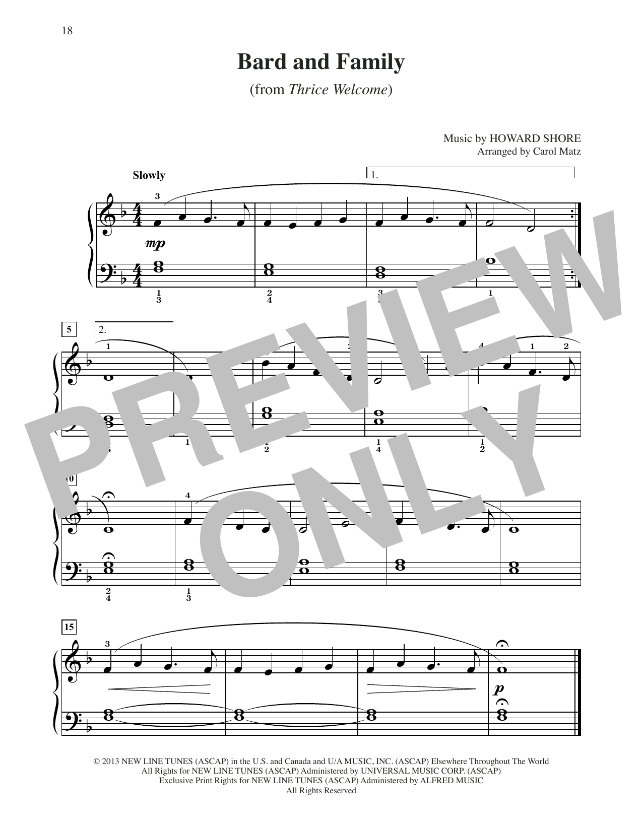 Download Howard Shore Bard And Family (from The Hobbit: The D Sheet Music