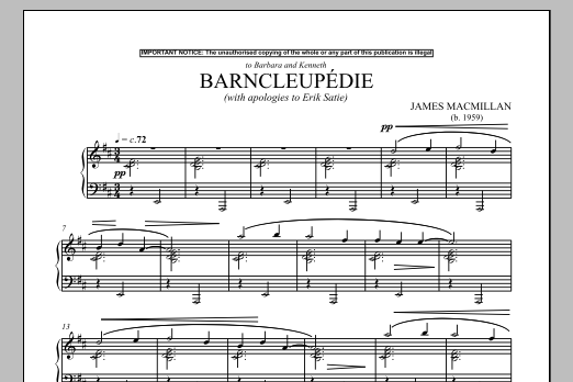 Download James MacMillan Barncleupedie (With Apologies To Erik S Sheet Music