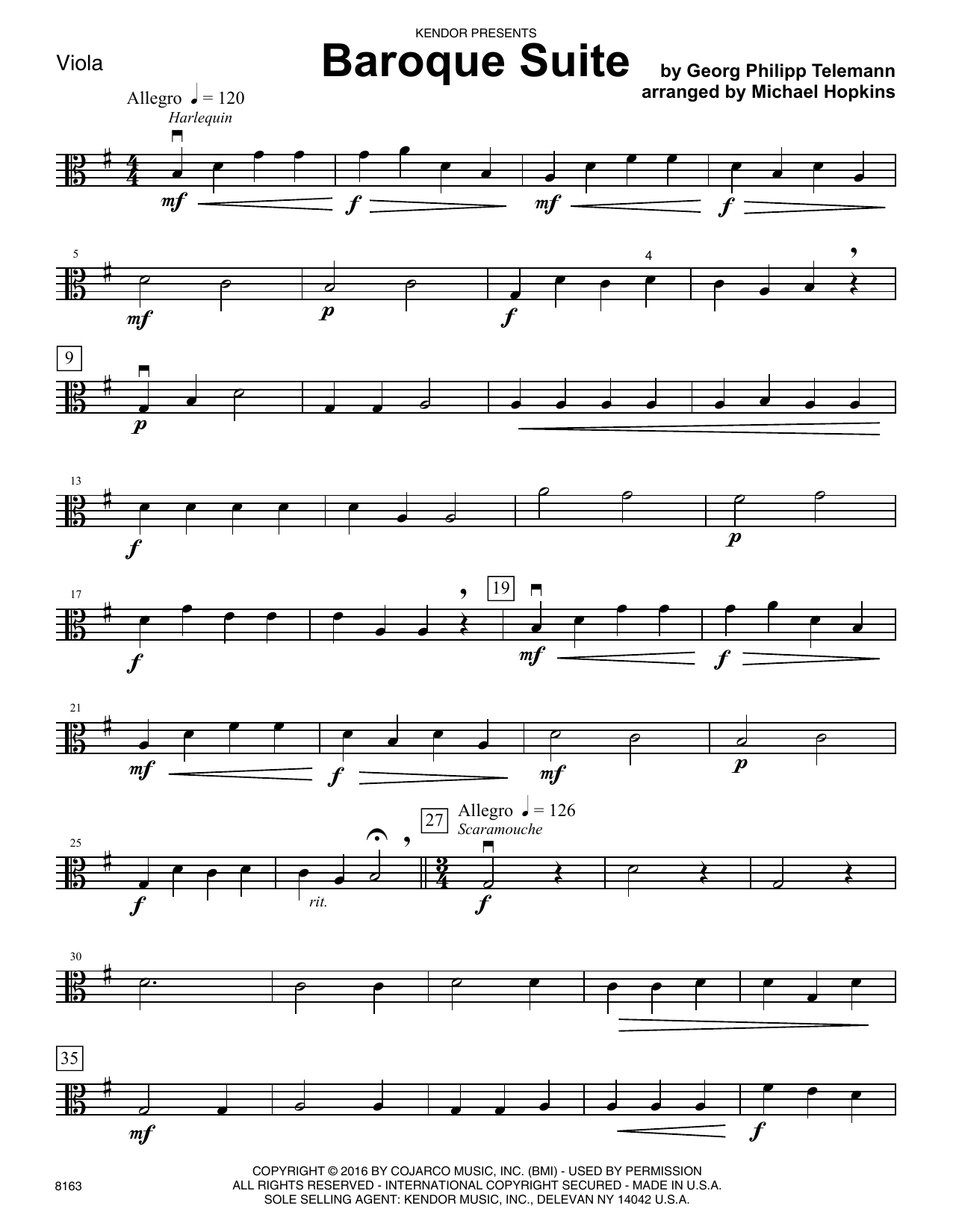 Download Michael Hopkins Baroque Suite - Viola Sheet Music