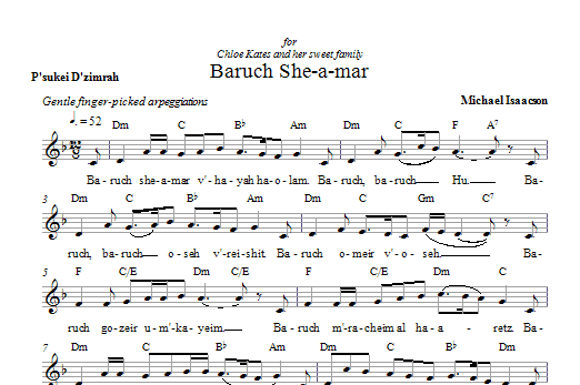 Download Michael Isaacson Baruch She-a-mar Sheet Music