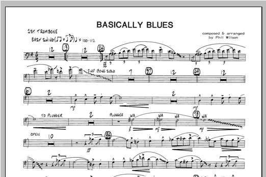 Download WILSON Basically Blues - Trombone 1 Sheet Music