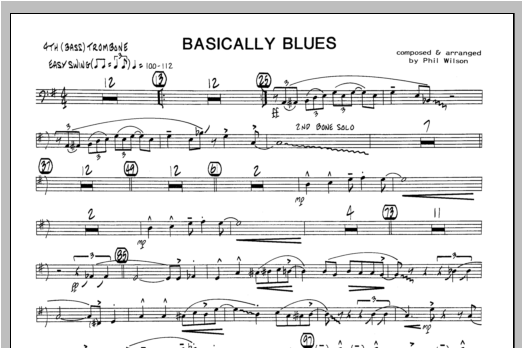 Download WILSON Basically Blues - Trombone 4 Sheet Music