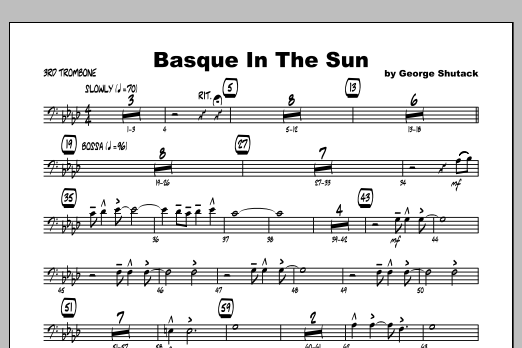 Download Shutack Basque In The Sun - Trombone 3 Sheet Music