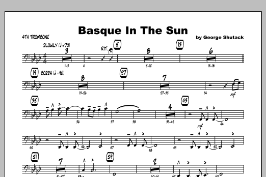 Download Shutack Basque In The Sun - Trombone 4 Sheet Music