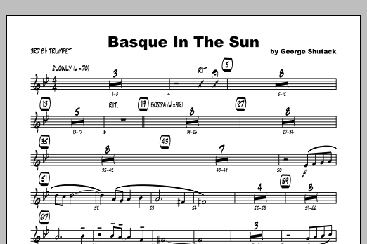 Download Shutack Basque In The Sun - Trumpet 3 Sheet Music