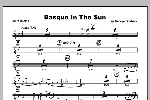 Download Shutack Basque In The Sun - Trumpet 4 Sheet Music