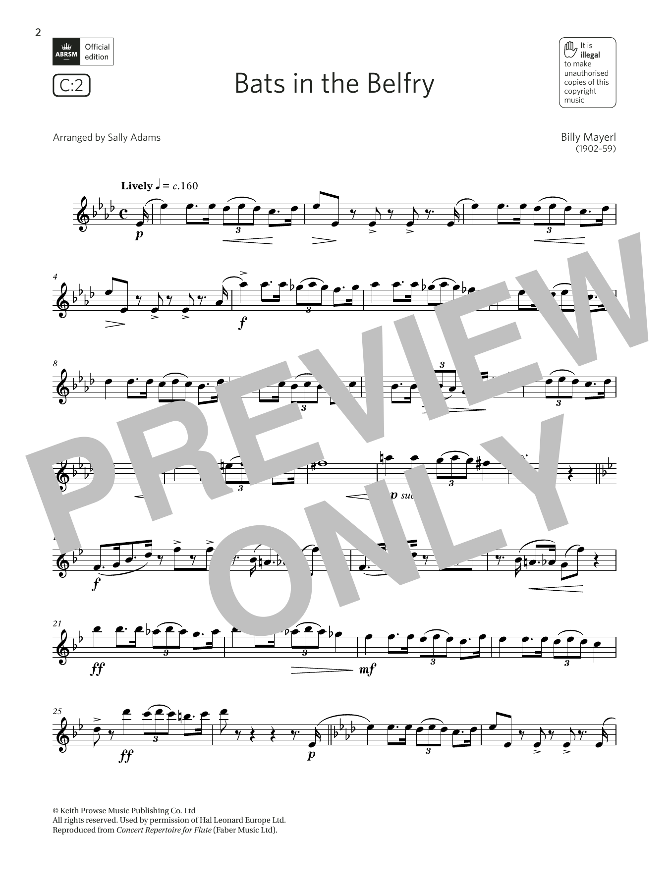 Download Billy Mayerl Bats in the Belfry (Grade 6 List C1 fr Sheet Music