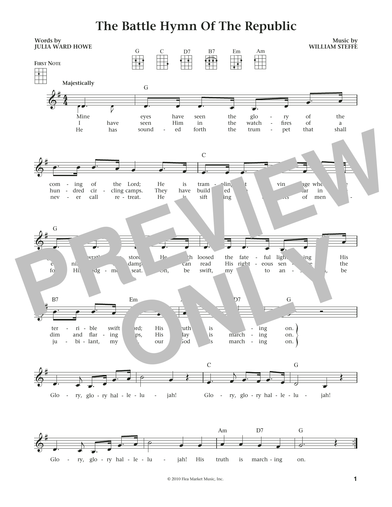 Download William Steffe Battle Hymn Of The Republic (from The D Sheet Music