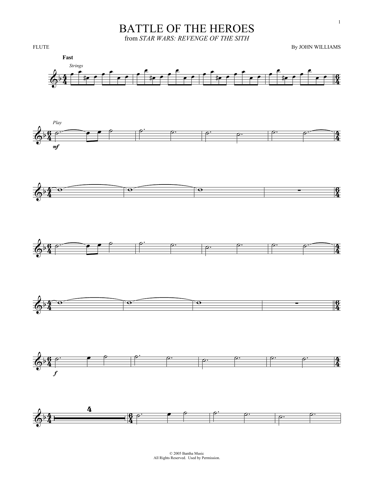 Download John Williams Battle Of The Heroes (from Star Wars: R Sheet Music