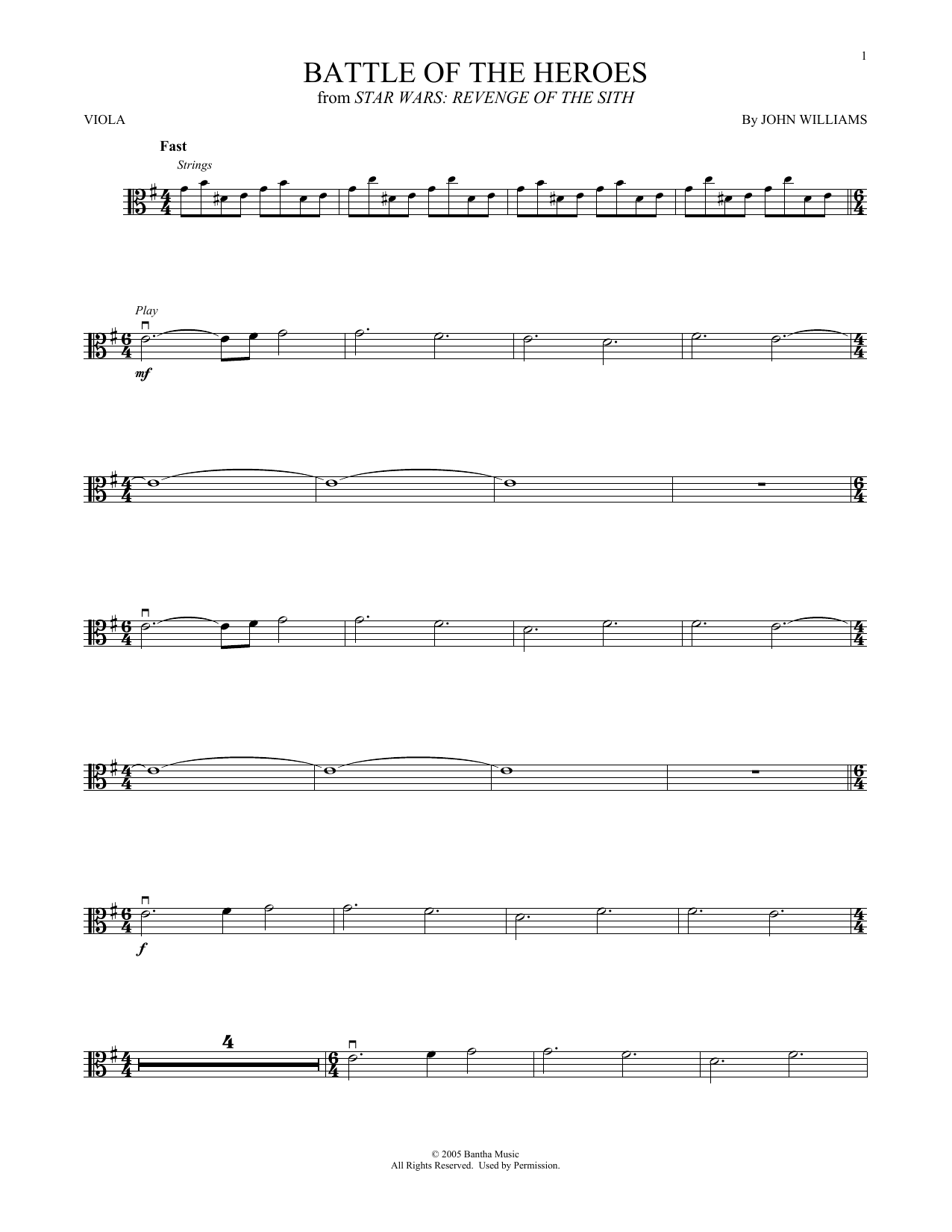 Download John Williams Battle Of The Heroes (from Star Wars: R Sheet Music