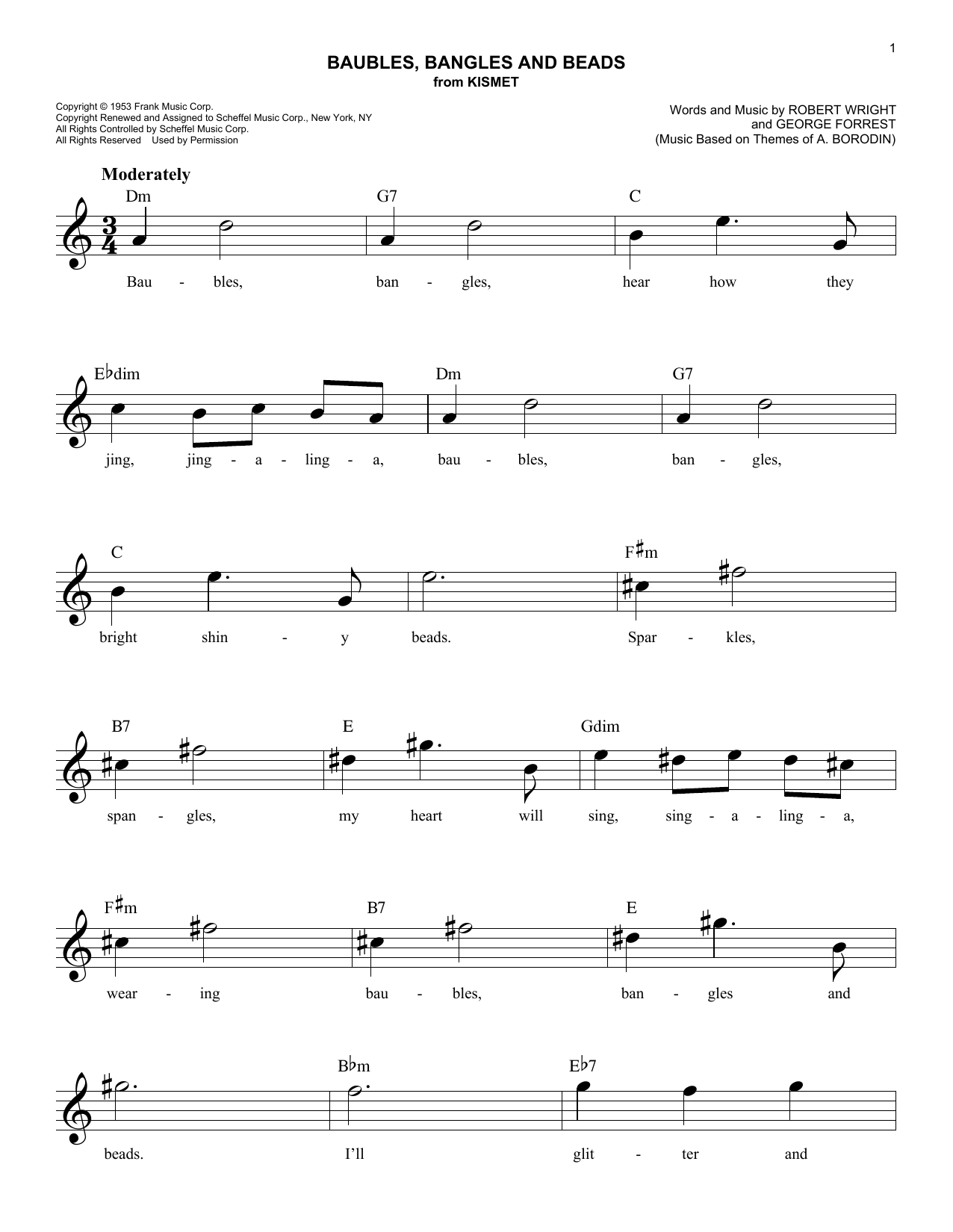 Download Kirby Stone Four Baubles, Bangles And Beads Sheet Music