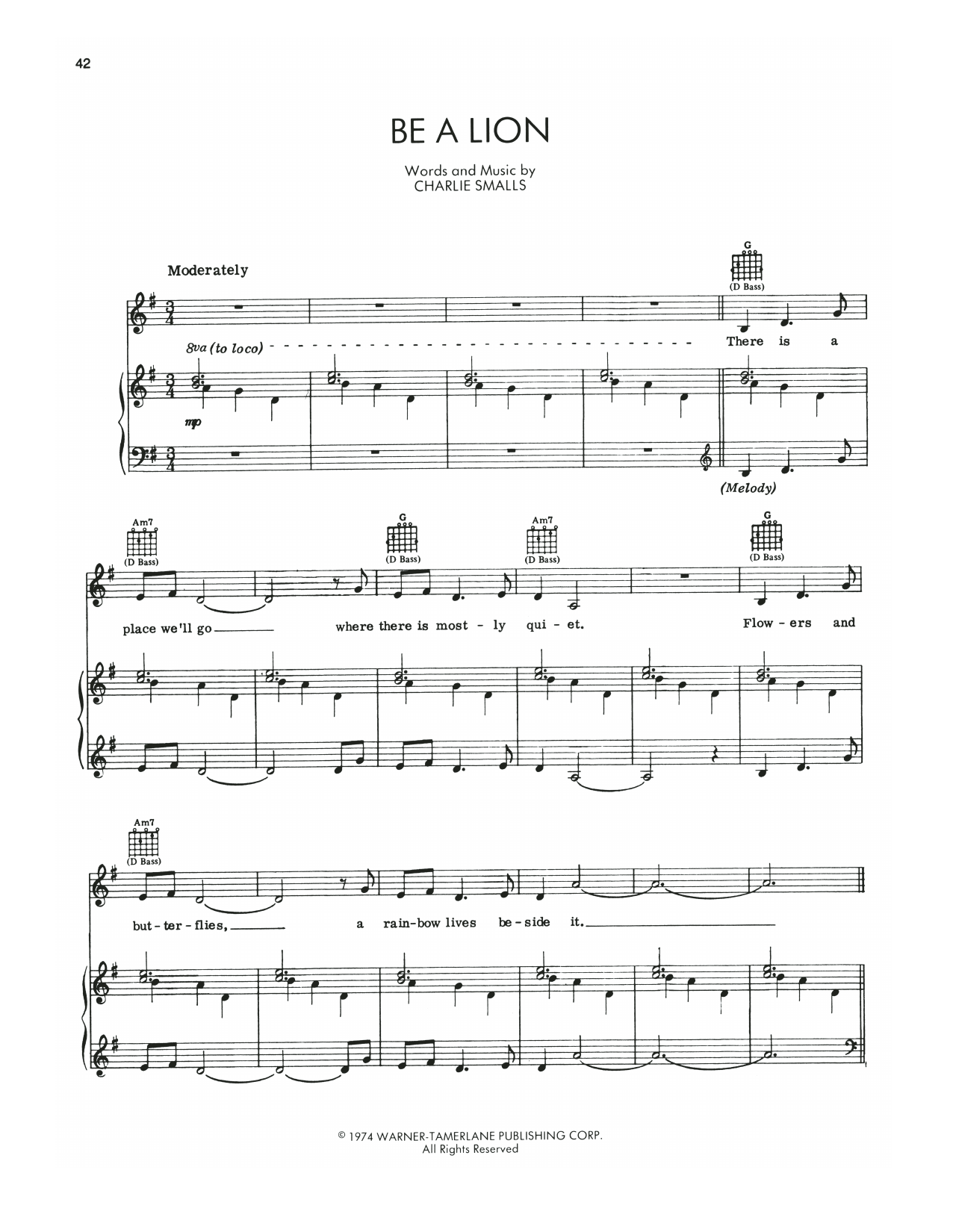 Download Charlie Smalls Be A Lion (from The Wiz) Sheet Music