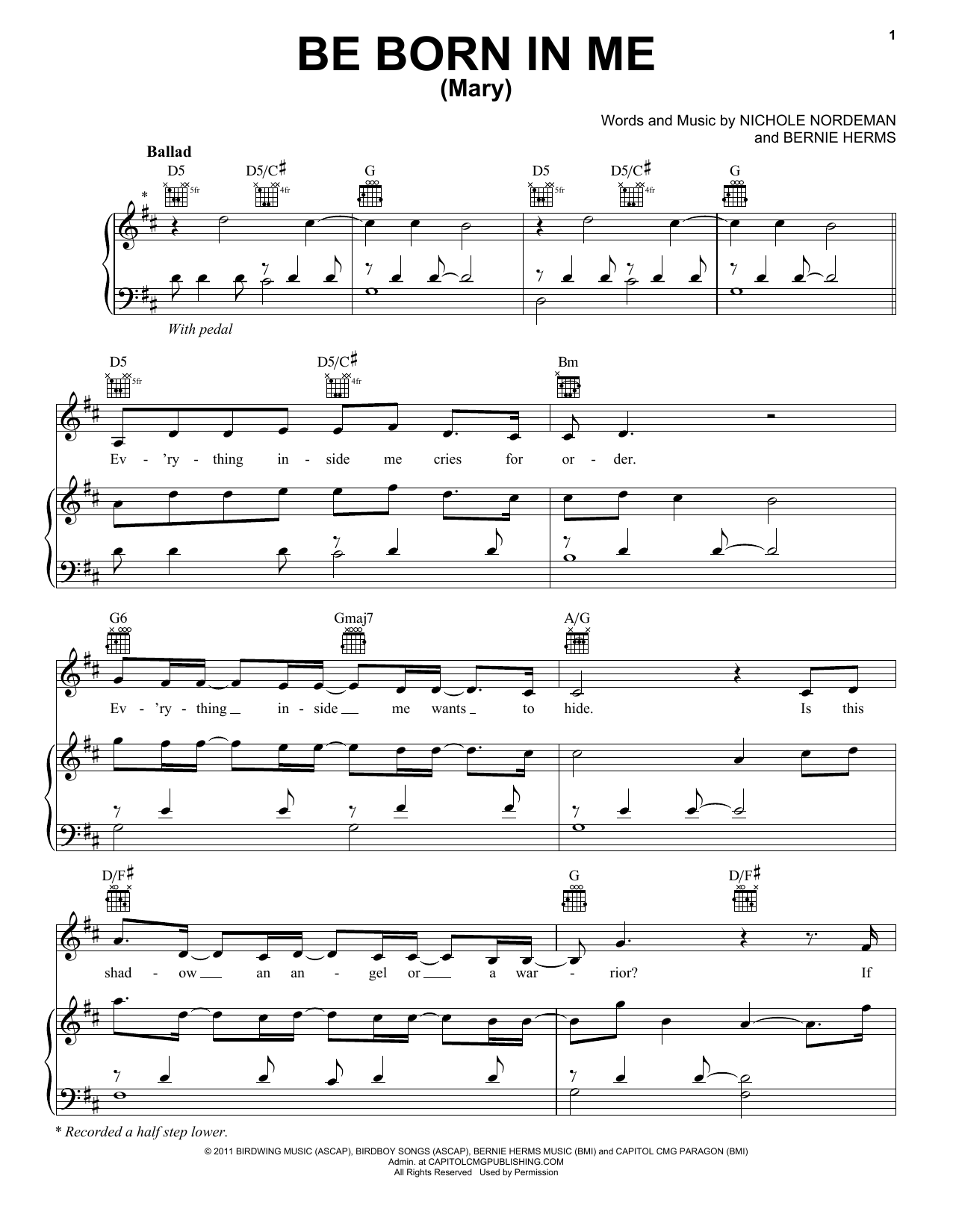 Download Francesca Battistelli Be Born In Me (Mary) Sheet Music