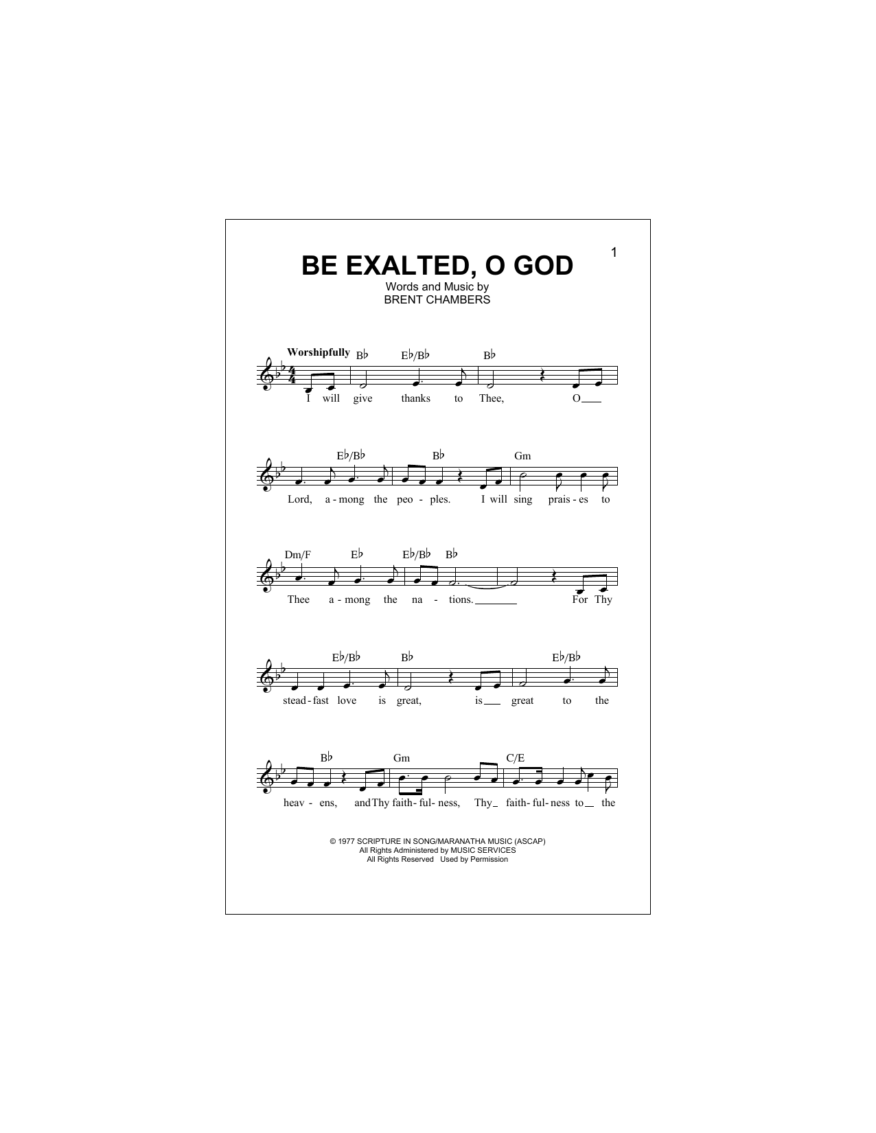 Download Brent Chambers Be Exalted, O God Sheet Music