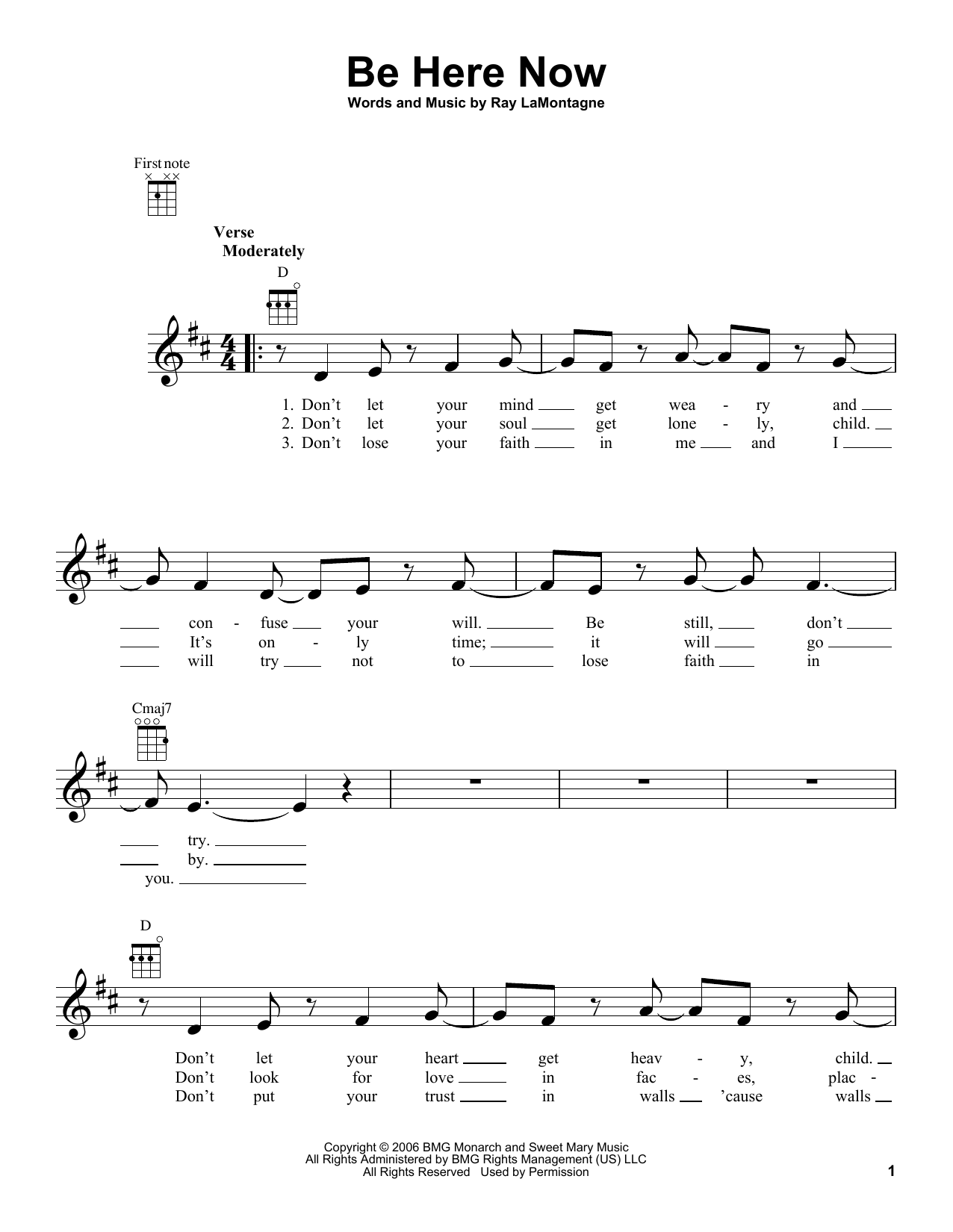 Download Ray LaMontagne Be Here Now Sheet Music