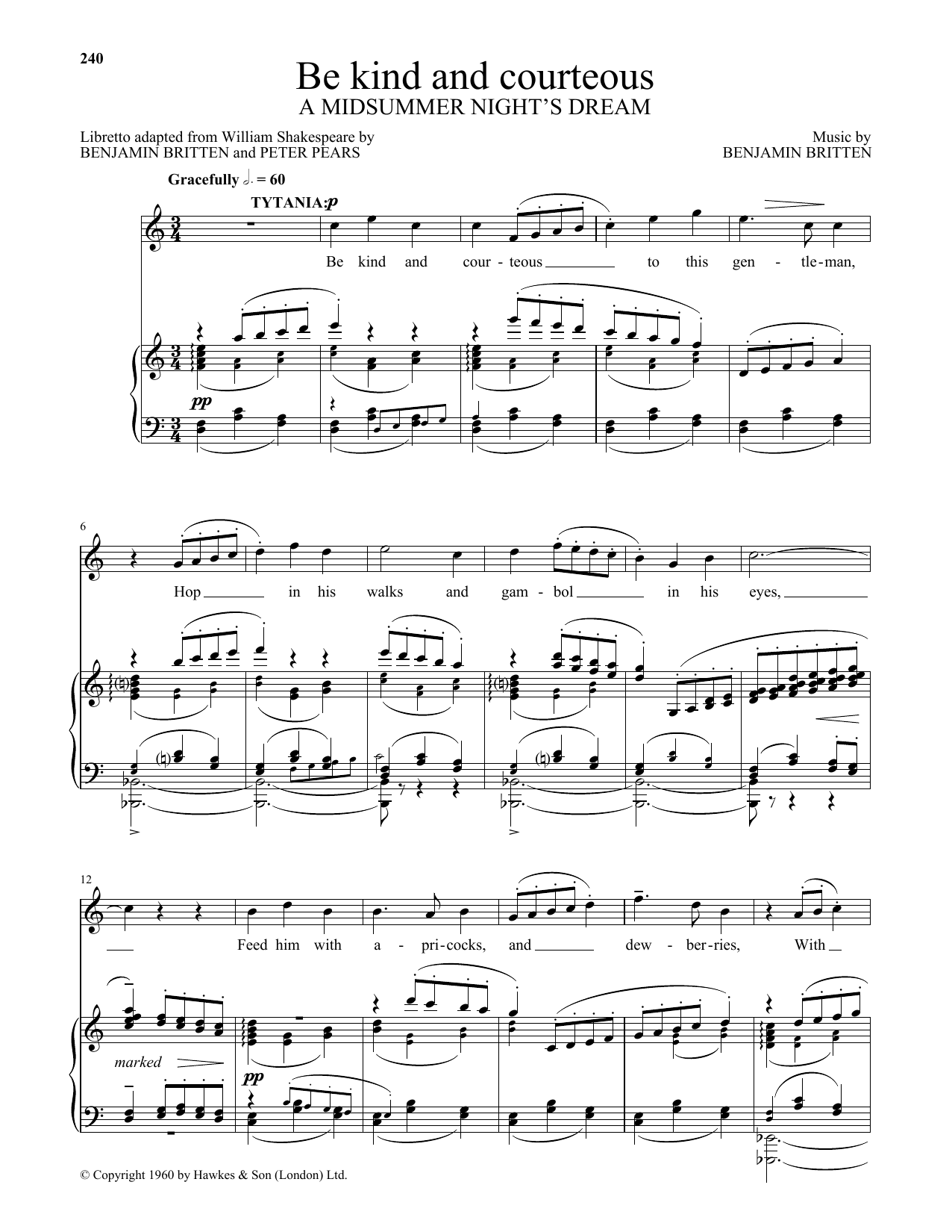 Download Peter Pears Be Kind And Courteous Sheet Music