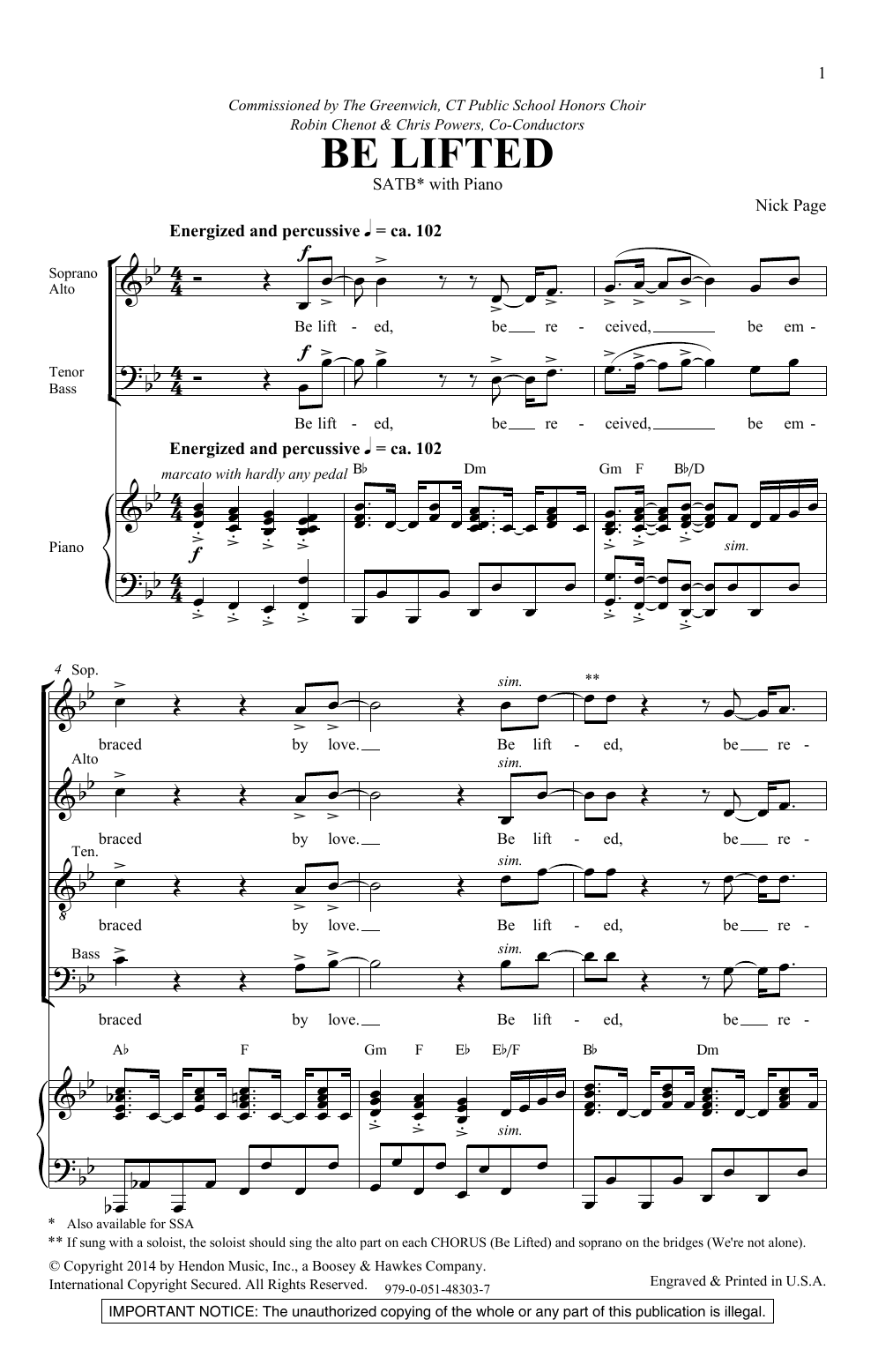 Download Nick Page Be Lifted Sheet Music