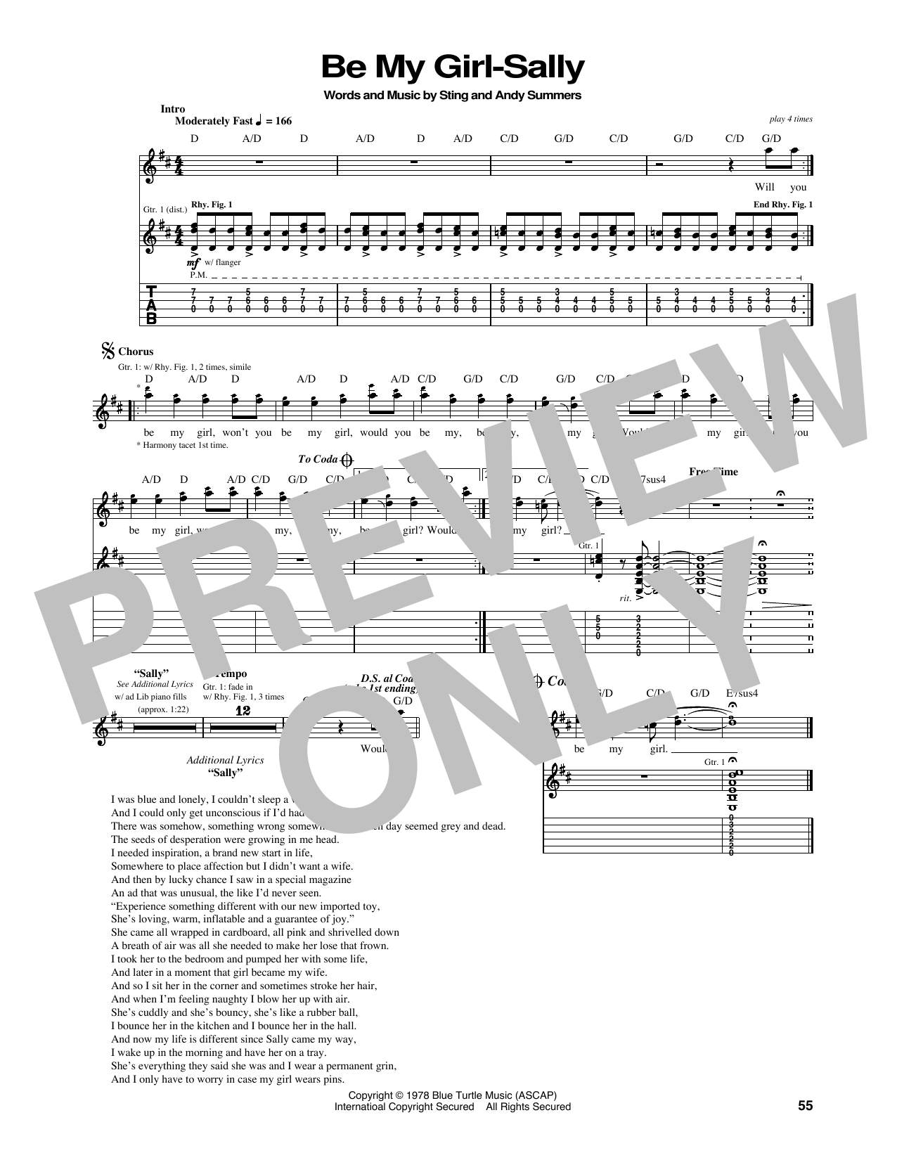 Download The Police Be My Girl Sheet Music
