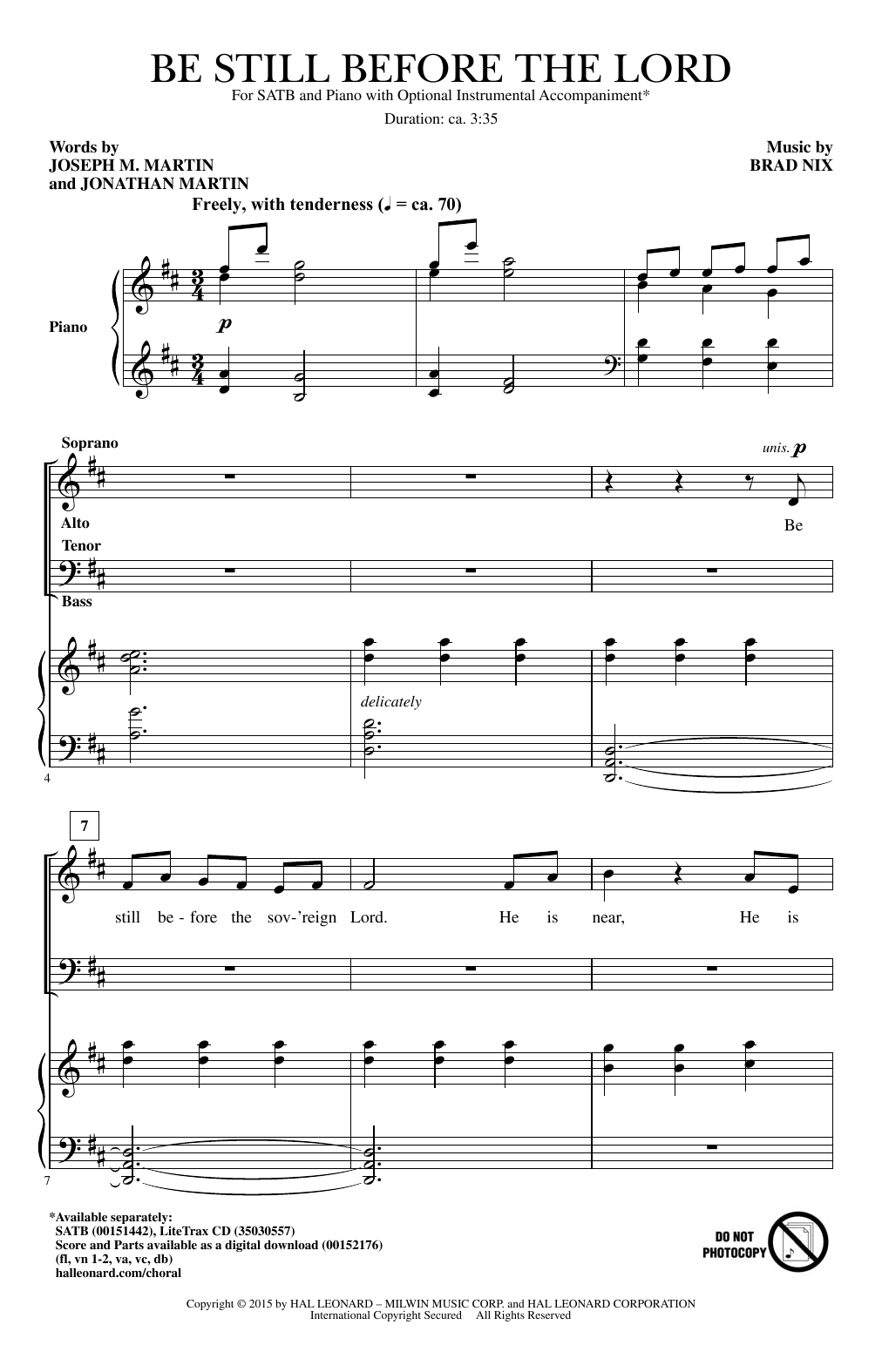 Download Joseph M. Martin Be Still Before The Lord Sheet Music