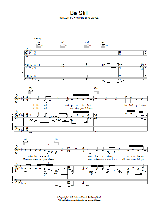 Download The Killers Be Still Sheet Music