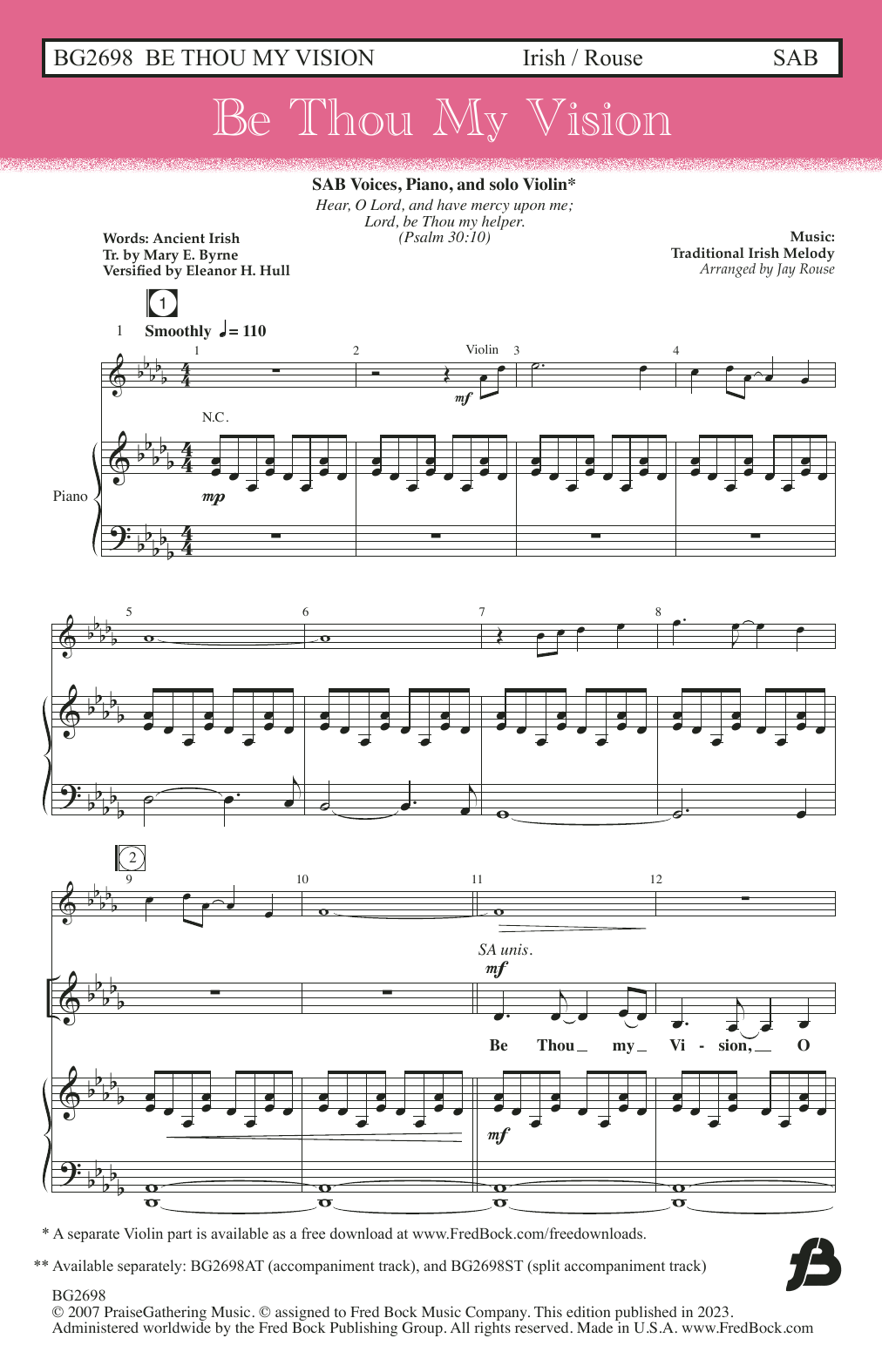 Download Traditional Irish Melody Be Thou My Vision (arr. Jay Rouse) Sheet Music