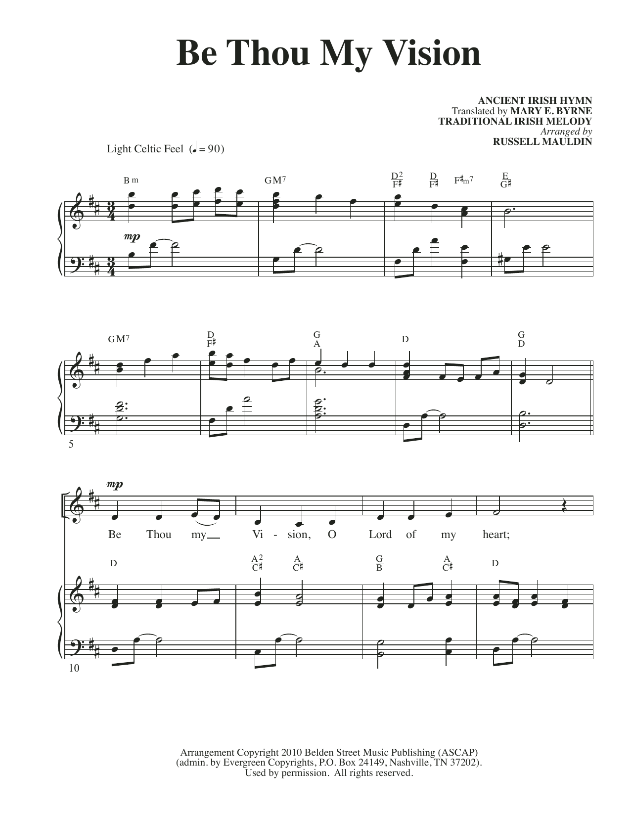 Download Traditional Irish Melody Be Thou My Vision (arr. Russell Mauldin Sheet Music