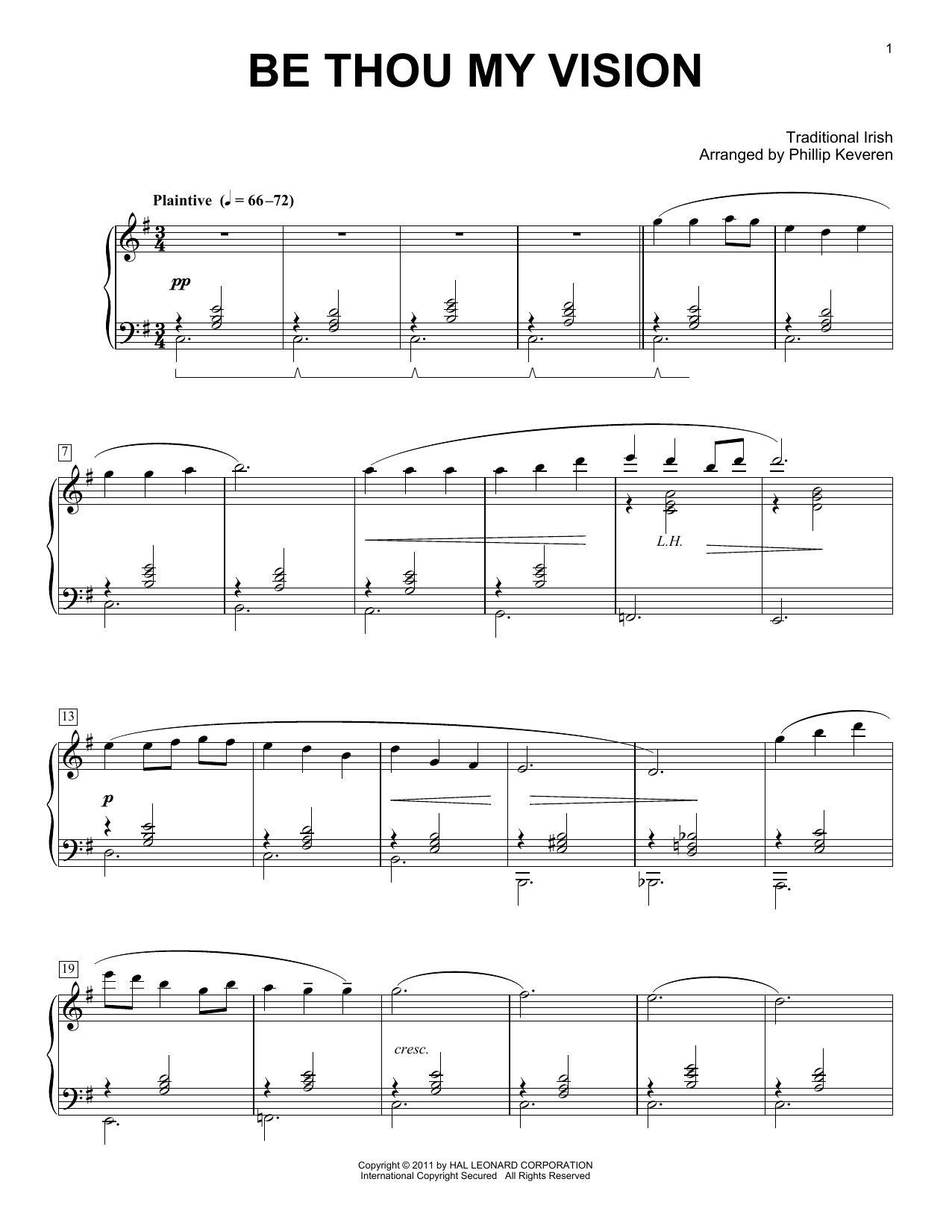 Download Mary E. Byrne Be Thou My Vision [Classical version] ( Sheet Music