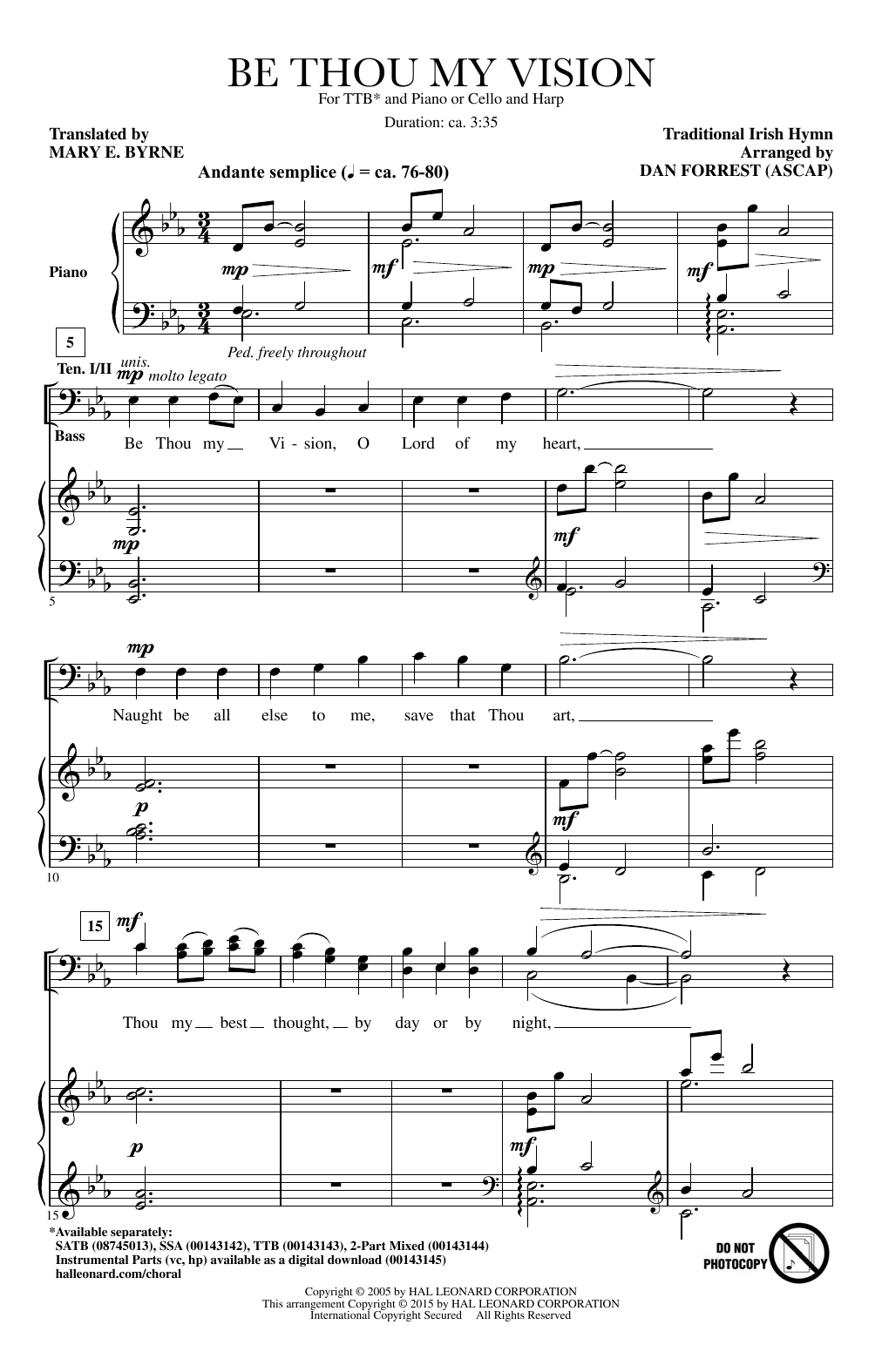 Download Traditional Hymn Be Thou My Vision (arr. Dan Forrest) Sheet Music
