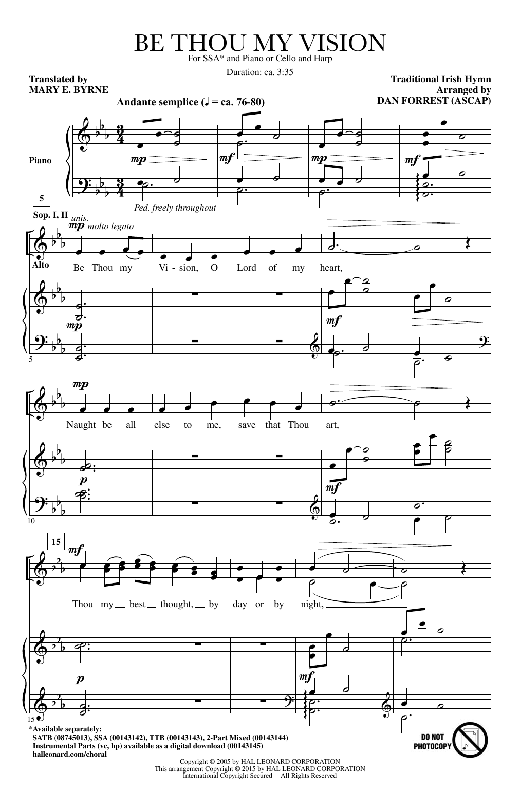 Download Dan Forrest Be Thou My Vision Sheet Music