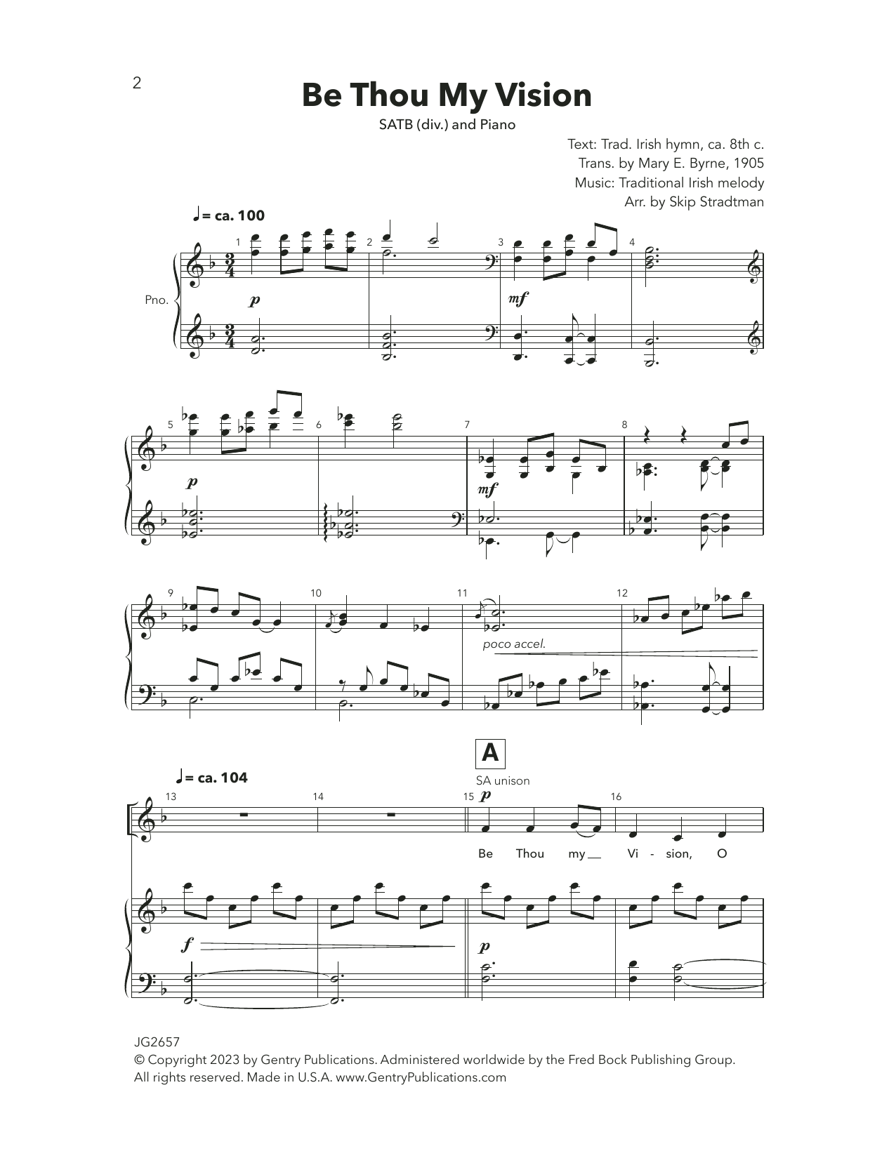 Skip Stradtman Be Thou My Vision sheet music notes printable PDF score
