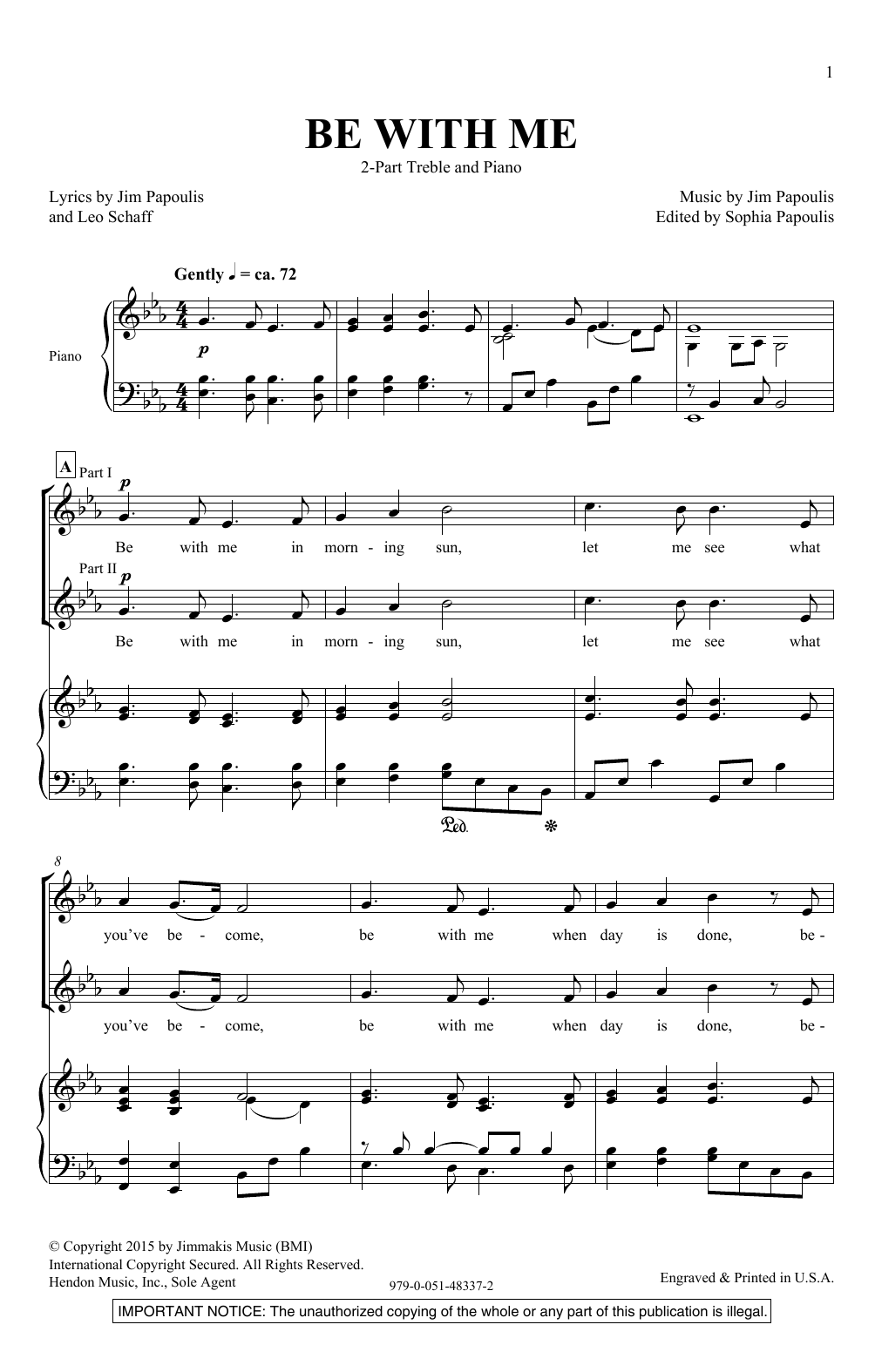 Download Jim Papoulis Be With Me Sheet Music