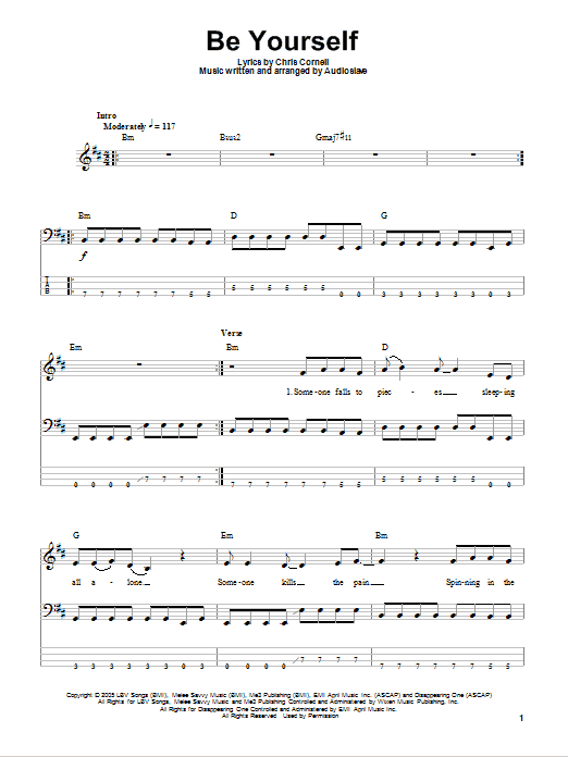 Download Audioslave Be Yourself Sheet Music