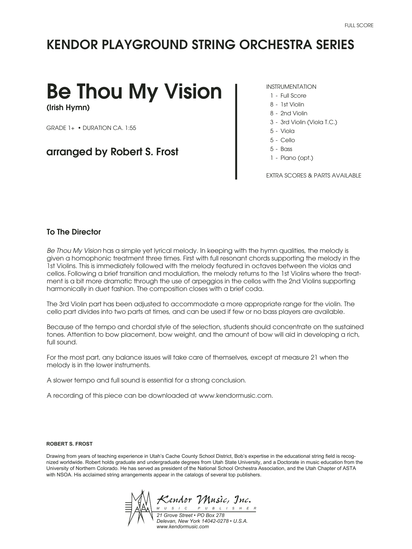 Download Robert S. Frost Be Thou My Vision (Irish Hymn) - Full S Sheet Music