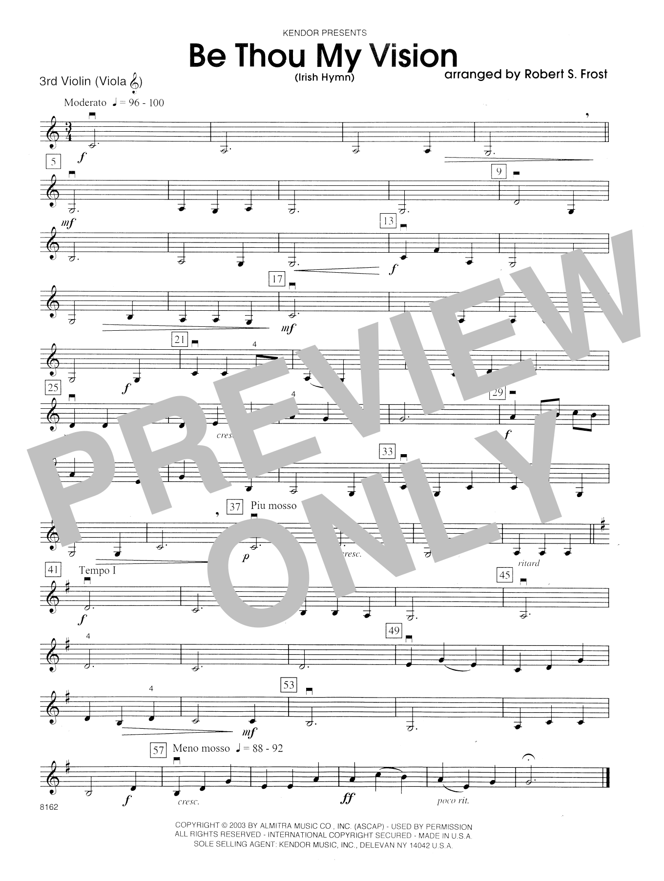Download Robert S. Frost Be Thou My Vision (Irish Hymn) - Violin Sheet Music