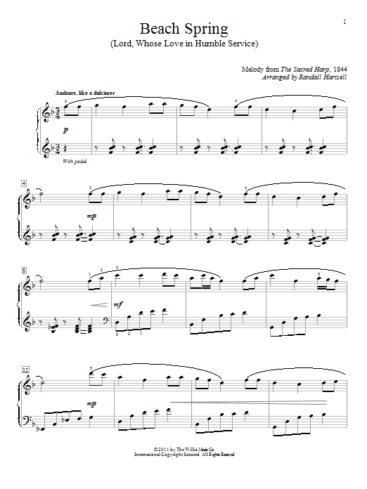 Download The Sacred Harp Beach Spring (Lord, Whose Love In Humbl Sheet Music