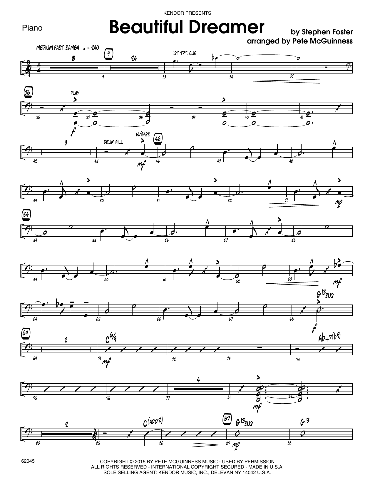 Download Stephen Foster Beautiful Dreamer - Piano Sheet Music