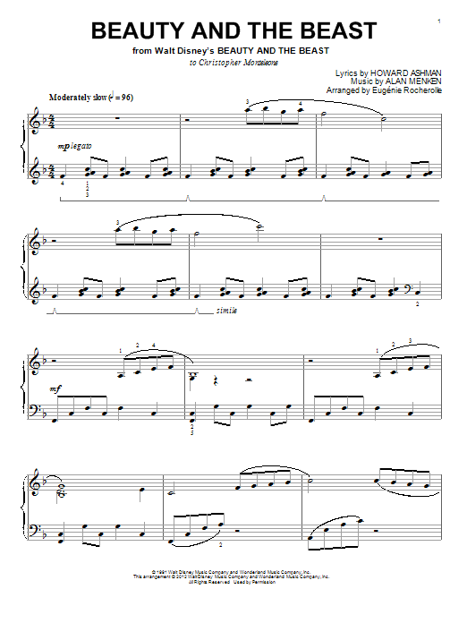Download Eugénie Rocherolle Beauty And The Beast Sheet Music