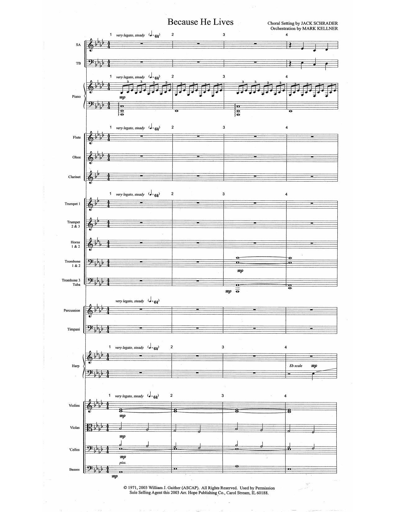 Download Mark Kellner Because He Lives - Full Score Sheet Music