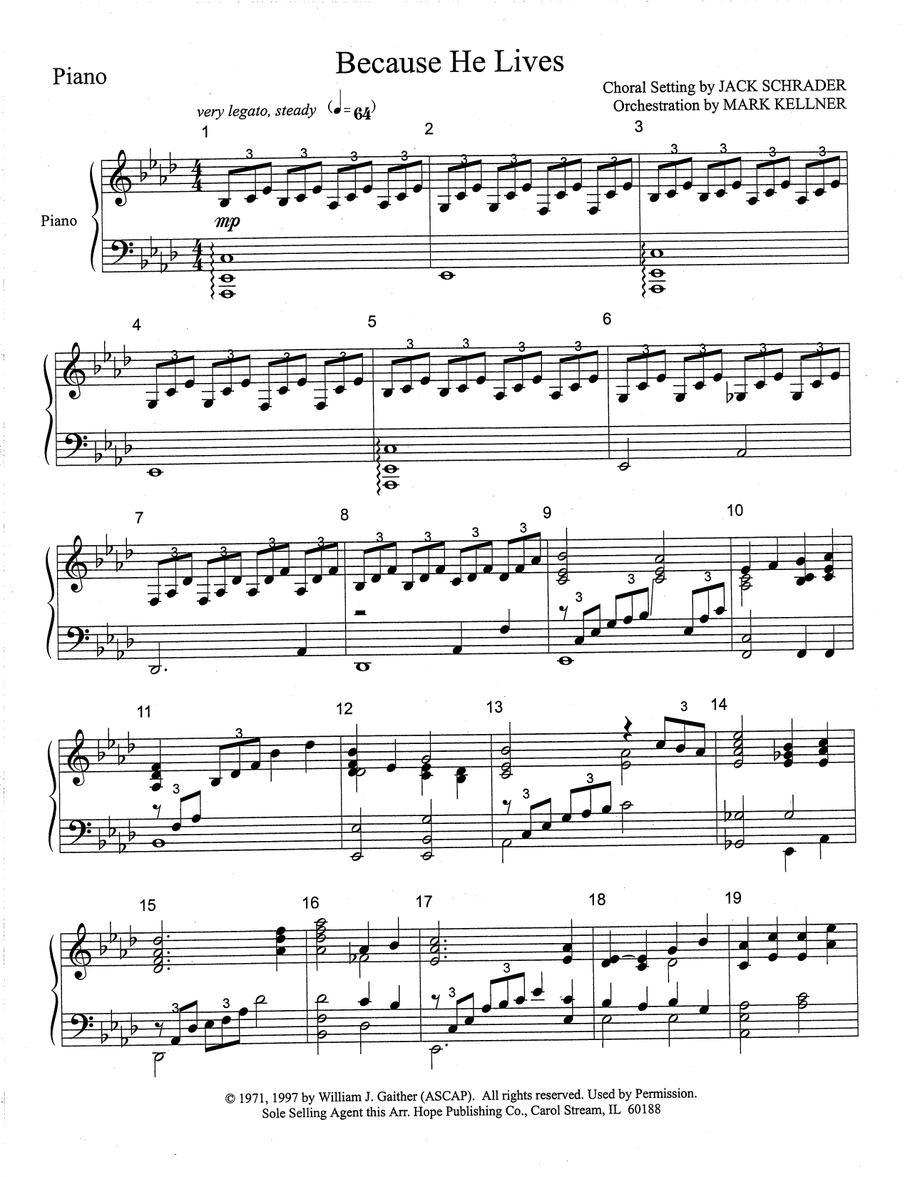 Download Mark Kellner Because He Lives - Piano Sheet Music