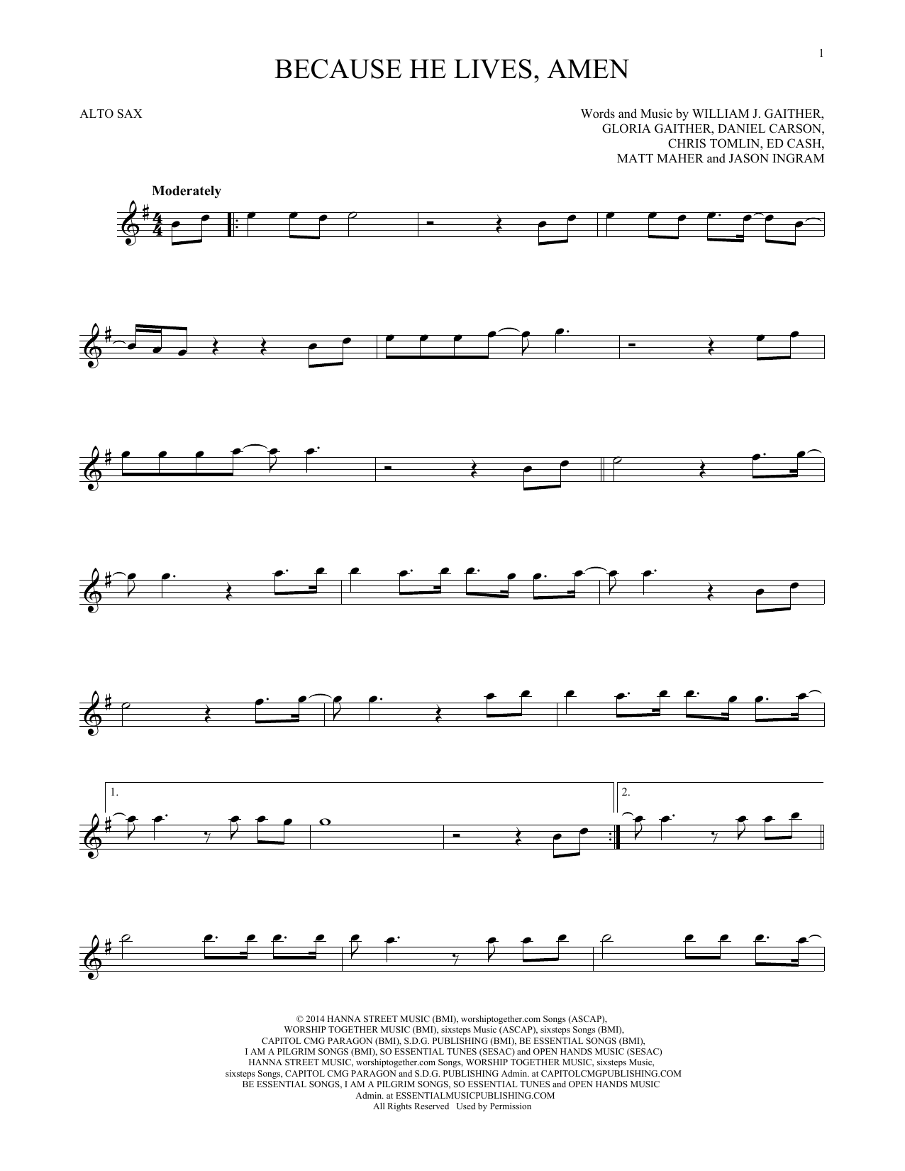 Matt Maher Because He Lives, Amen sheet music notes printable PDF score