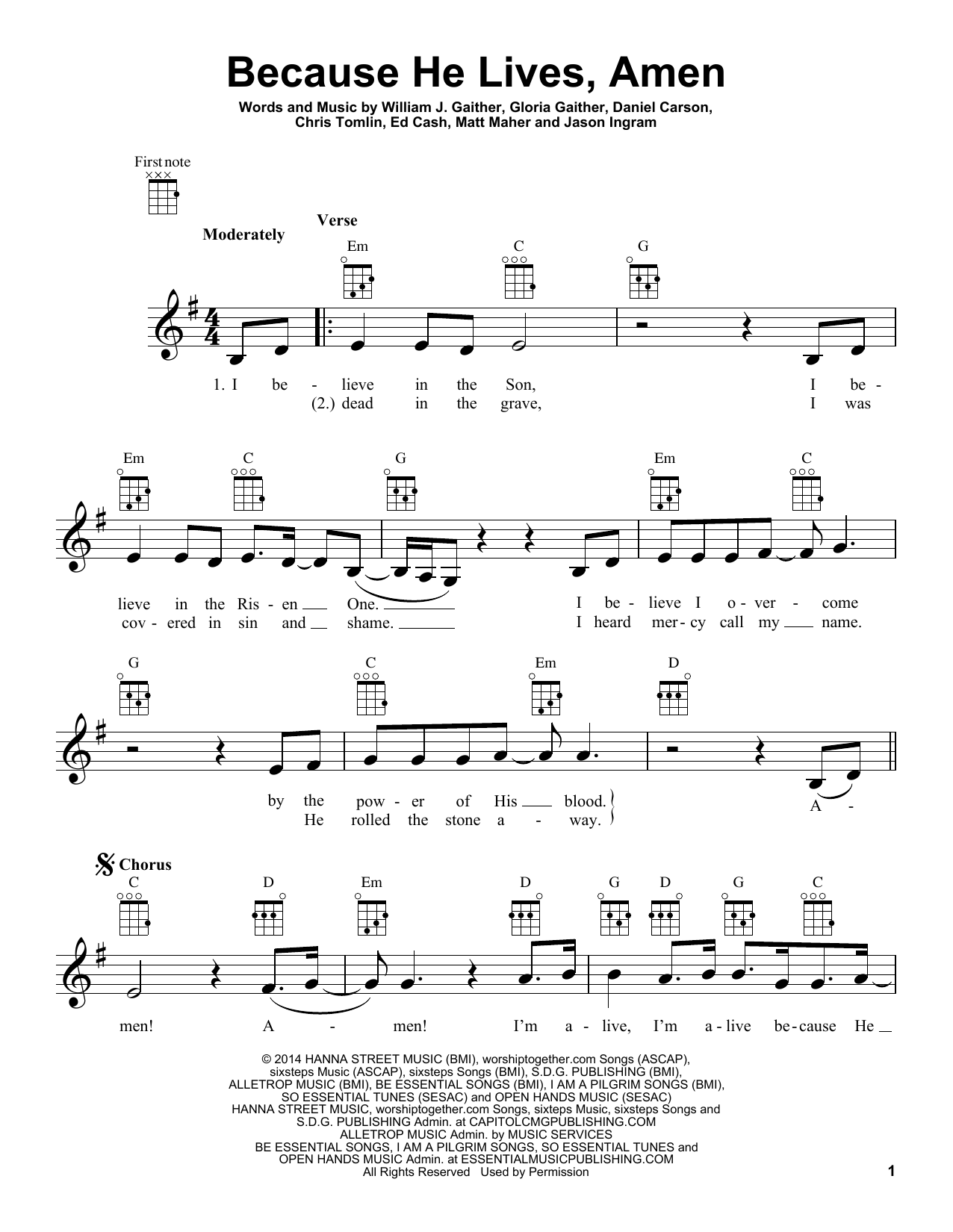 Download William J. Gaither Because He Lives, Amen Sheet Music