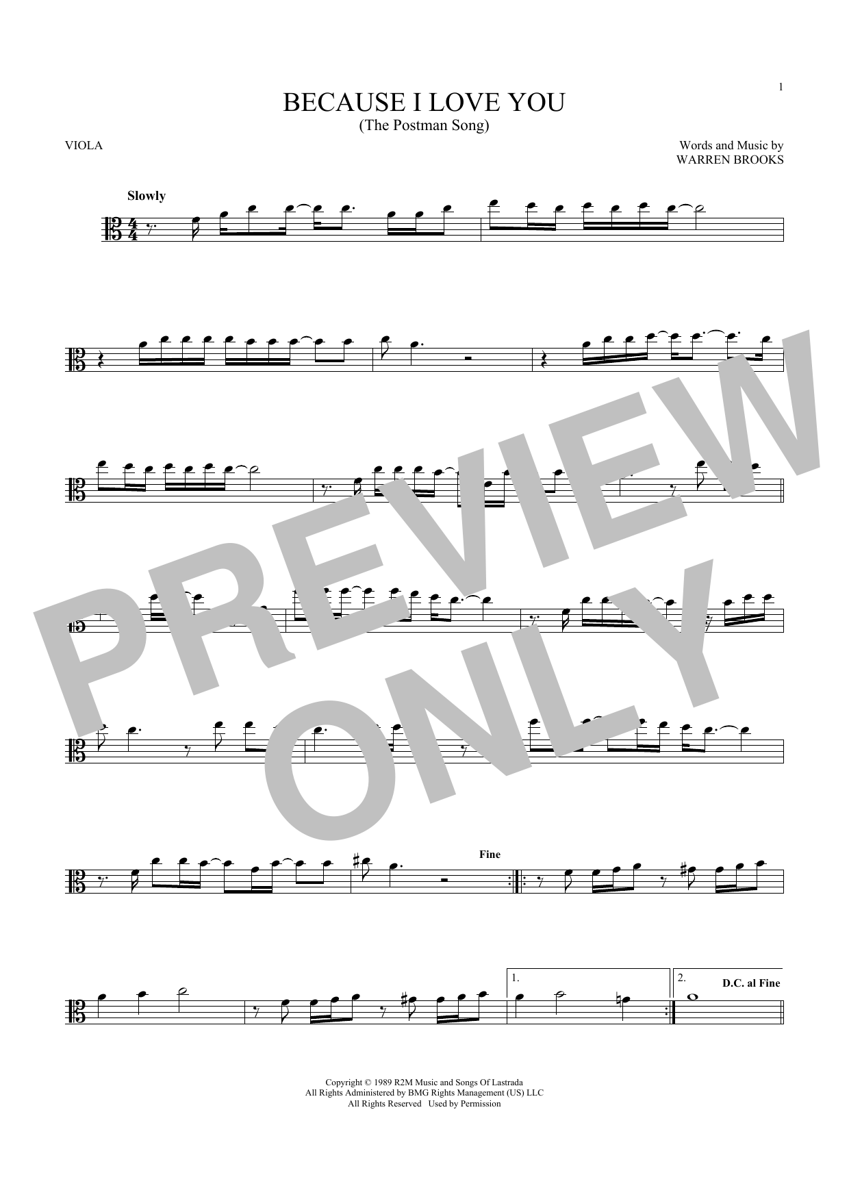 Download Stevie B Because I Love You (The Postman Song) Sheet Music