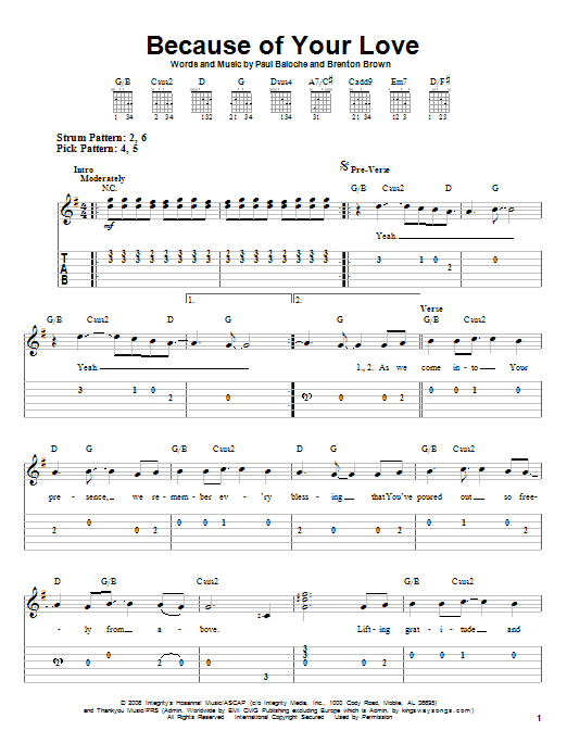 Download Paul Baloche Because Of Your Love Sheet Music