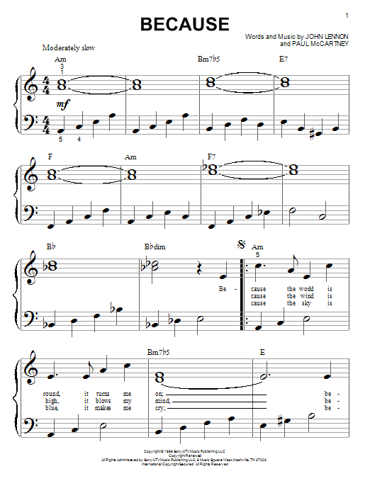 Download The Beatles Because Sheet Music