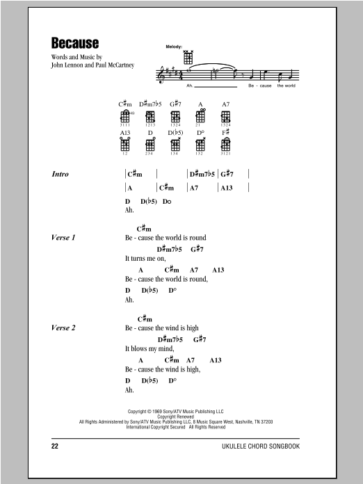 Download The Beatles Because Sheet Music