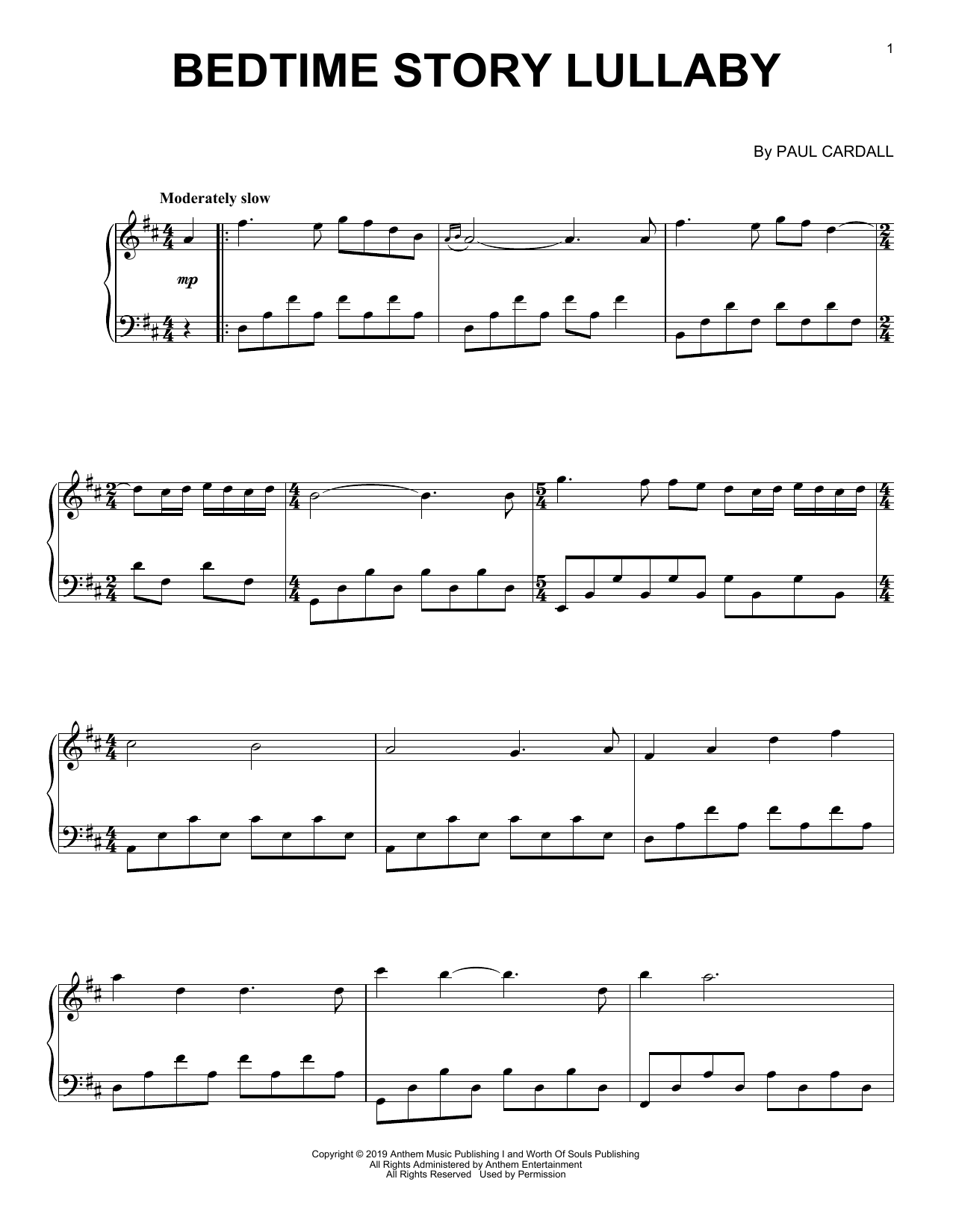 Download Paul Cardall Bedtime Story Lullaby Sheet Music